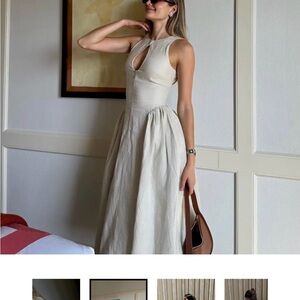 Dianara Fashion Sara Linen Dress - Cream